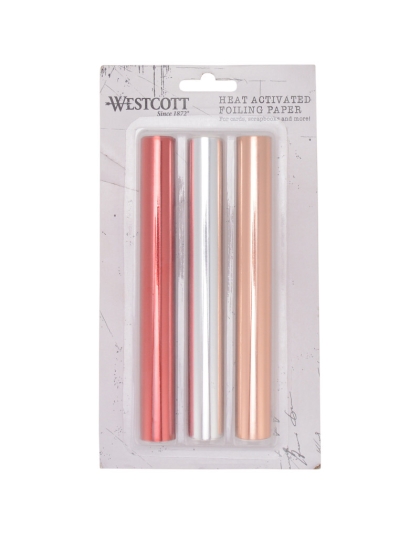 3-Pack Crafting Heat Activated Foil Rolls, Red, Silver, Gold