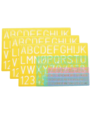 Letter Stenciling Guides, 4 Per Set, 3 Sets