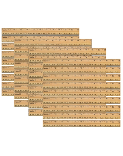 School Wood Ruler, 12", Pack of 36