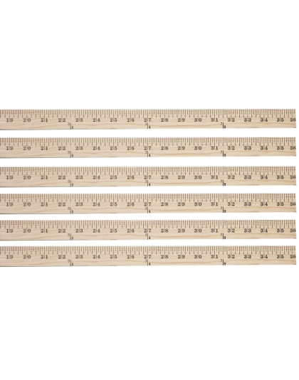 Wood Yardstick, 36", Pack of 6