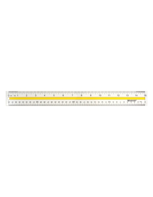 Acrylic Data Highlight Reading Ruler With Tinted Guide, 15 in Long, Clear/Yellow