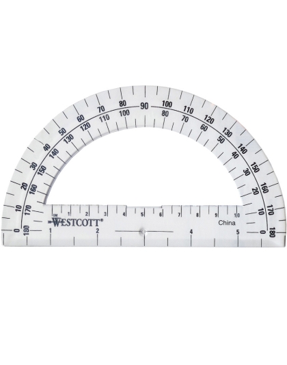 Protractor 6", 180 degree, Clear