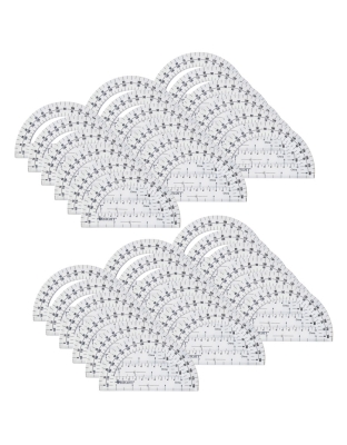 Protractor 6", 180 degree, Clear, Pack of 36