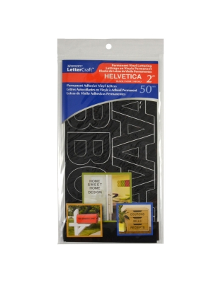 LetterCraft Permanent Vinyl Lettering, Helvetica, 2-Inch, Black