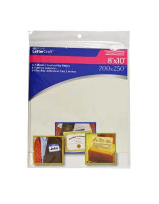 Self-Adhesive Laminating Sheets, 8" x 10", 6-Pack