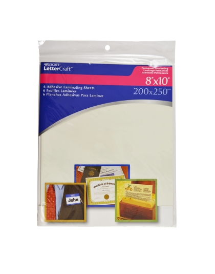 Self-Adhesive Laminating Sheets, 8" x 10", 6-Pack