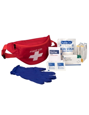 First Aid Kit Fanny Pack, Fabric Case, 49 Pieces