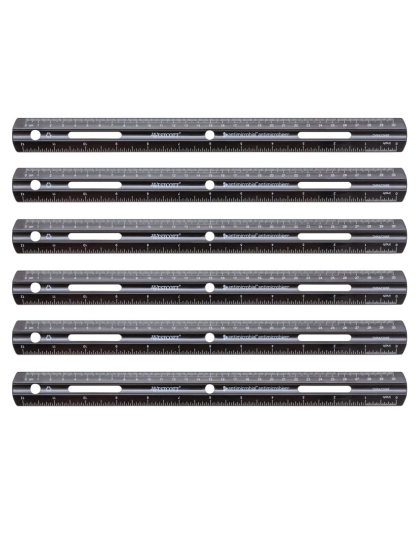 Recycled Plastic Ruler, Standard/Metric, 12 in, Black, Set of 6