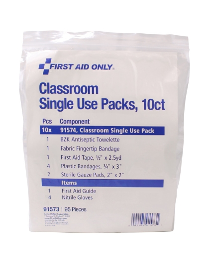 Classroom Single Use First Aid Kits, 10-Pack