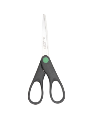 Recycled Stainless Steel Scissors, Straight Handle, Black, 7 in