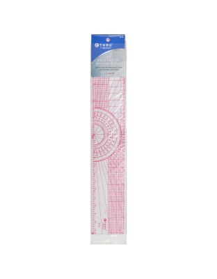 Beveled Protractor Ruler, 12", Transparent
