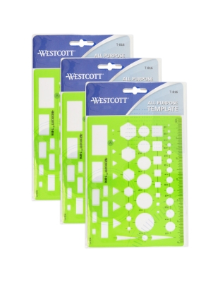General Purpose Drawing Template, Pack of 3