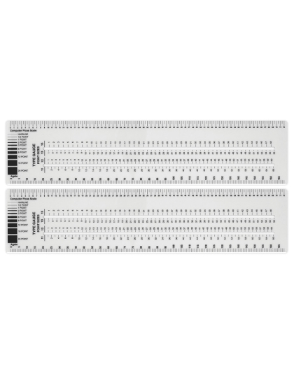 Graphic Arts Ruler, 3" x 12", Pack of 2