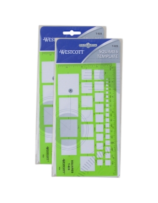 Technical Squares Drawing & Drafting Template, Pack of 2
