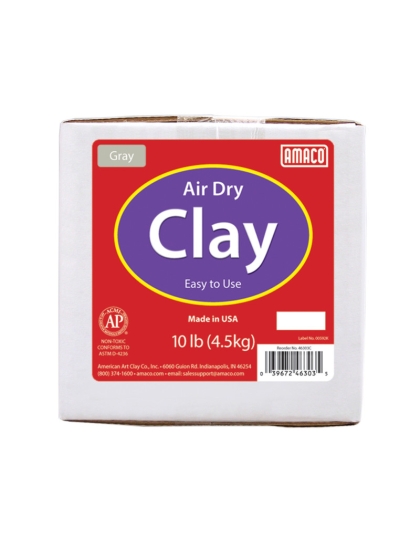Air Dry Clay, Gray, 10 lbs.