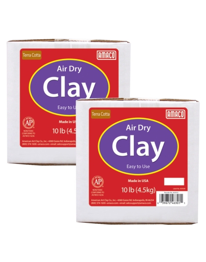Air Dry Clay, Terra Cotta, 10 lbs. Per Box, 2 Boxes