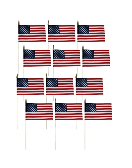 Verona Brand U.S. Miniature Flag, 8" x 12", Pack of 12