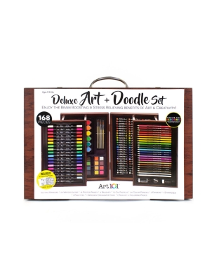 Deluxe Art & Doodle Wood 168-Piece Art Set