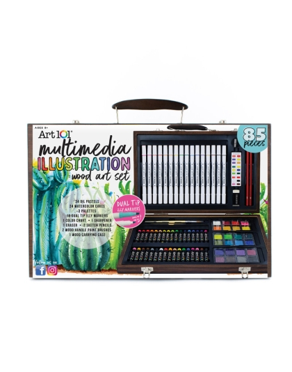 Multimedia Illustration Wood Art Set, 85 Pieces
