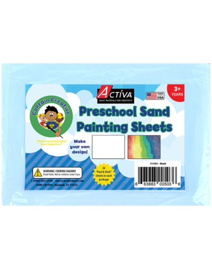 Preschool Sand Art Sheets, Blank, 5x7 in, 30 Sheets