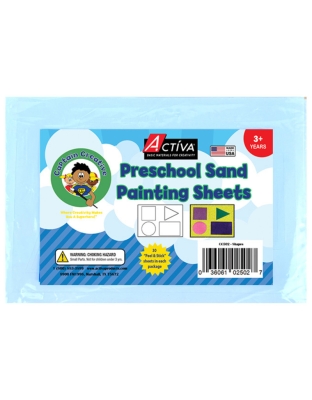 Preschool Sand Art Sheets, Shapes Theme, 5x7 in, 30 Sheets