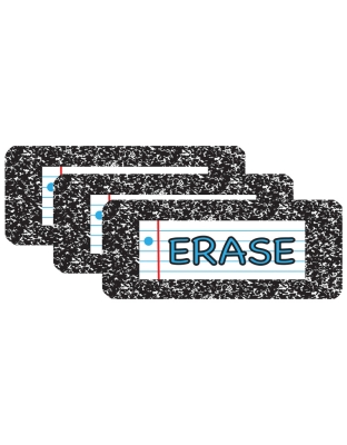 Composition Magnetic Whiteboard Eraser, 2" x 5", Pack of 3