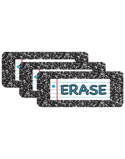 Composition Magnetic Whiteboard Eraser, 2" x 5", Pack of 3