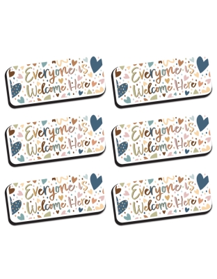 Magnetic Whiteboard Eraser, Everyone is Welcome, Pack of 6