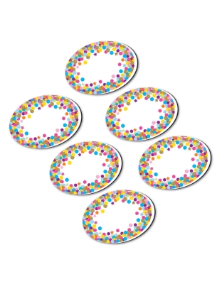 Magnetic Whiteboard Eraser, Oval Confetti, Pack of 6