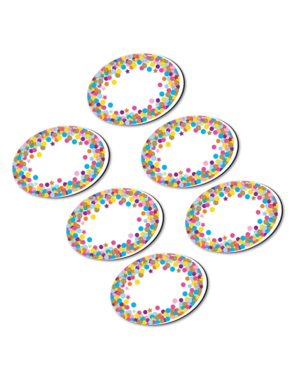 Magnetic Whiteboard Eraser, Oval Confetti, Pack of 6