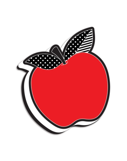 Magnetic Whiteboard Eraser, Red Apple with Black and White Leaves