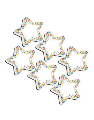 Magnetic Whiteboard Erasers, Star Confetti, Pack of 6