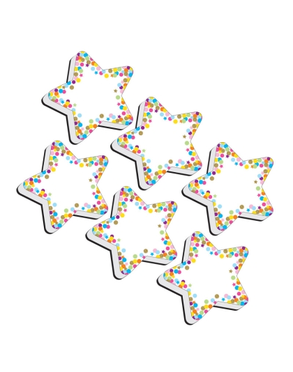 Magnetic Whiteboard Erasers, Star Confetti, Pack of 6