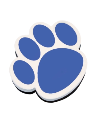 Magnetic Whiteboard Eraser, Blue Paw
