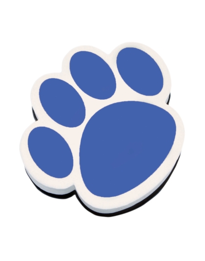 Magnetic Whiteboard Eraser, Blue Paw