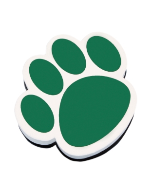 Magnetic Whiteboard Eraser, Green Paw