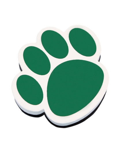 Magnetic Whiteboard Eraser, Green Paw