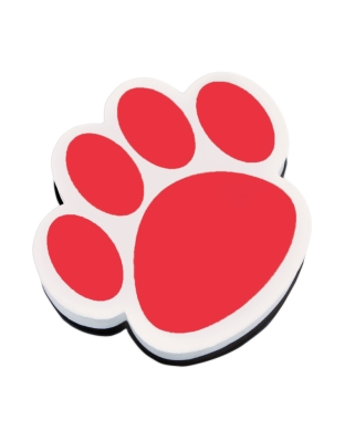 Magnetic Whiteboard Eraser, Red Paw