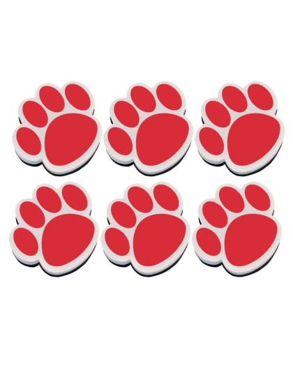 Magnetic Whiteboard Eraser, Red Paw, Pack of 6