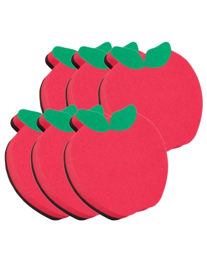 Magnetic Whiteboard Eraser, Apple, Pack of 6