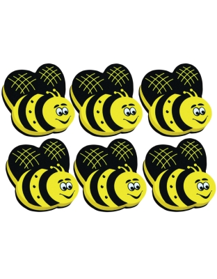Magnetic Whiteboard Eraser, Bee, Pack of 6