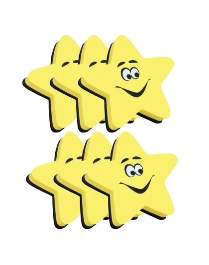 Magnetic Whiteboard Eraser, Star, Pack of 6