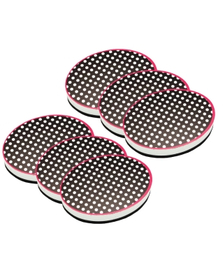 Magnetic Whiteboard Eraser, Black & White Dots, Pack of 6