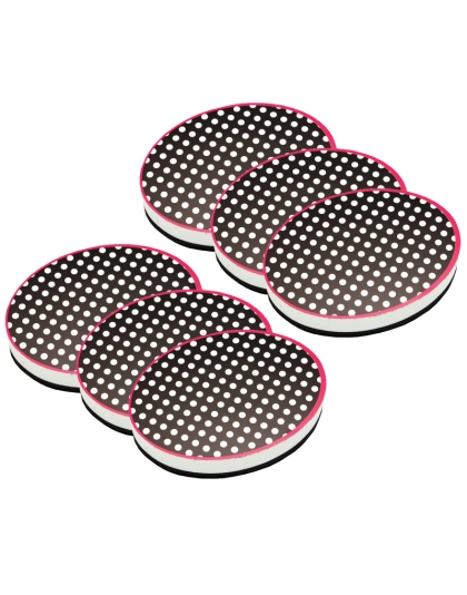 Magnetic Whiteboard Eraser, Black & White Dots, Pack of 6