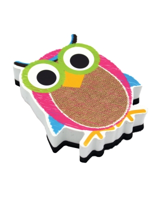 Magnetic Whiteboard Eraser, Burlap Scribble Owl
