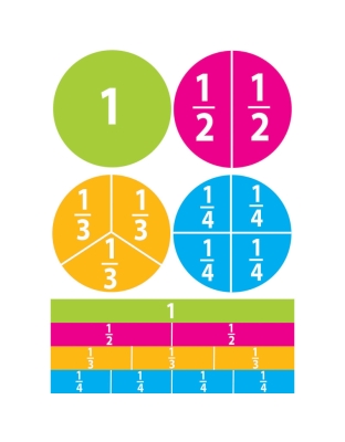 Math Die-Cut Magnets, Beginning Fractions
