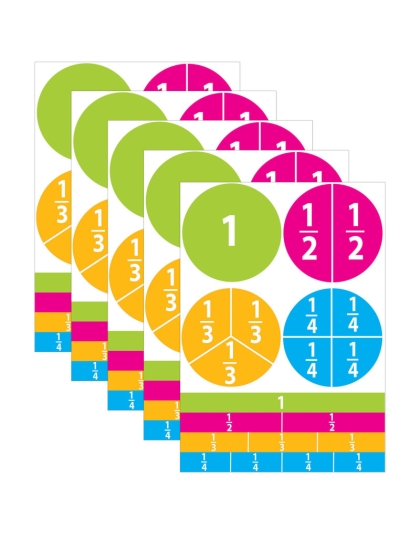 Math Die-Cut Magnets, Beginning Fractions, 20 Per Pack, 5 Packs