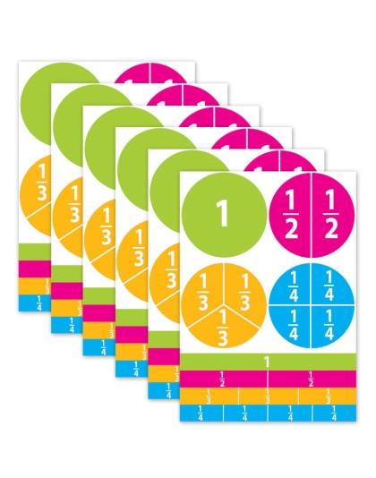Math Die-Cut Magnets, Beginning Fractions, 20 Per Pack, 6 Packs
