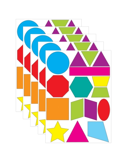 Math Die-Cut Magnets, Shapes, 16 Per Pack, 5 Packs