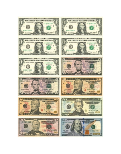 Math Die-Cut Magnets, U.S. Dollars